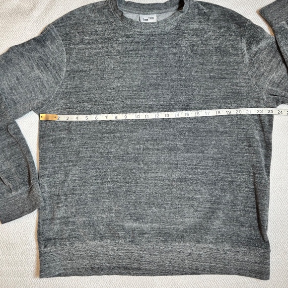Frank & Oak Washed-Velvet Crewneck in Grey Heather Men's XL Cotton blend - Picture 10 of 12